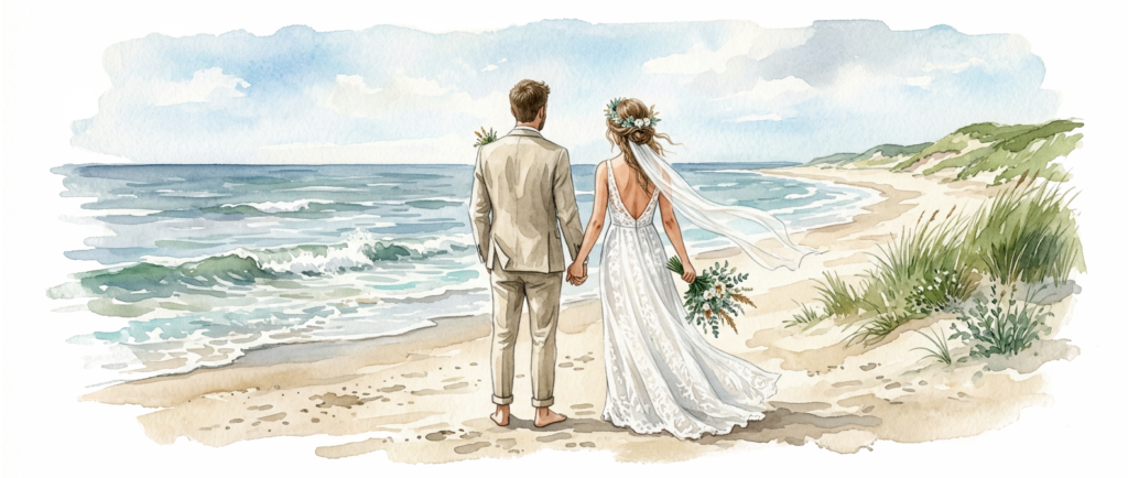 Illustration Strandhochzeit
